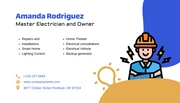 Pop Up Yellow Blue Business Card Electrician - Page 2