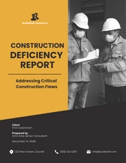 Construction Deficiency Report - Page 1