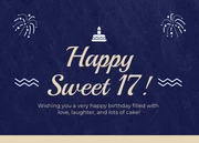 Navy And Gold Simple Modern Luxury Happy Birthday Postcard - Page 1