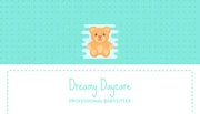 Baby Blue Teddy Bear Babysitter Business Card - Página 1