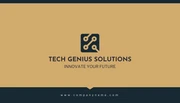 Black And Light Brown Modern Tech Solution Business Card - Page 1