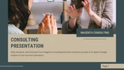 Green And Beige Modern Consulting Presentation - Page 1