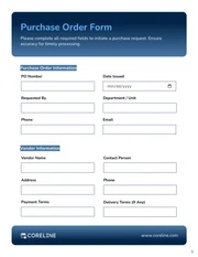 Purchase Order Form Template - Seite 1