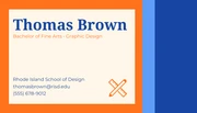 Light Yellow And Orange Colorful Simple Personal Student Business Card - Page 1