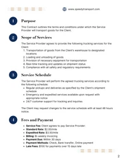 Trucking Contract Template - Page 2