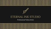 Black Gold Pattern Tattoo Business Card - page 1