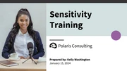 White and Blue Sensitivity Training Presentation Template - Page 1
