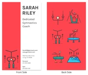 Red Gymnastics Coach Business Card - Página 1