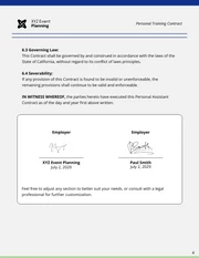 Personal Training Contract Template - Seite 4