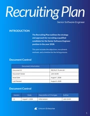 Modern Gradient Blue Recruiting Plan - Page 1