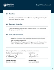 Script Writers Contract Template - Seite 3