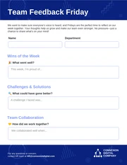 Team Feedback Friday Human Resource Form Template - Pagina 1