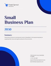Blue And White Circular Small Business Plan - Page 1
