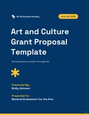 Blue and Yellow Art and Culture Grant Proposals - Page 1