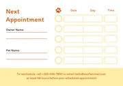 White And Yellow Minimalist Illustration Appointment Card - Page 2
