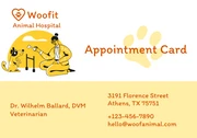 White And Yellow Minimalist Illustration Appointment Card - Seite 1