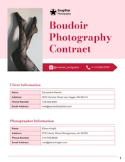 Boudoir Photography Contract - Seite 1