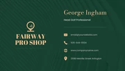 Green Luxury Golf Business Card - Page 2