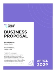 Purple And White Studio Professional Proposal - Seite 1