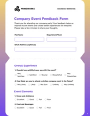 Event Feedback Form Template - Page 1