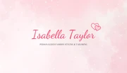 Baby Pink Modern Watercolor Fashion Business Card - Page 1