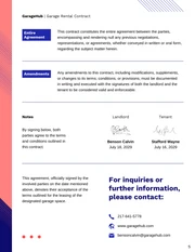 Garage Rental Contract Template - page 5