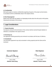 Termination Of Home Improvement Contract Template - page 4