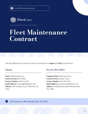 Fleet Maintenance Contract Template - page 1