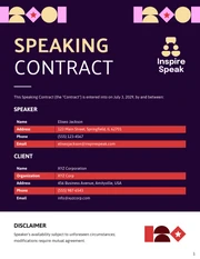 Speaking Contract Template - Seite 1