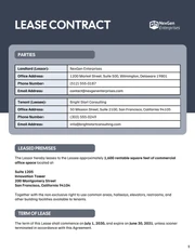 Lease Contract Template Free - Página 1