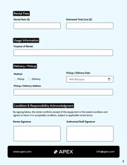 Equipment Rental Form Template - Seite 2