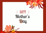 Red Floral Aesthetic Happy Mother's Day Postcard - Seite 1