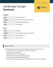 Landscape Design Contract Template - page 1