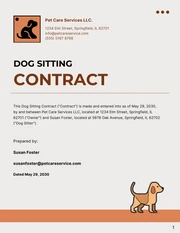 Dog Sitting Contract Template - Página 1