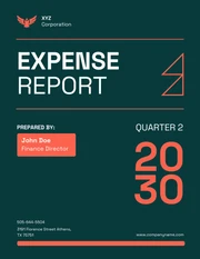 Green And White Simple Expense Report - Page 1