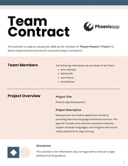 Team Contract Template - Página 1