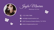 Dark Purple Simple Illustration Make-Up Artist Business Card - Page 2