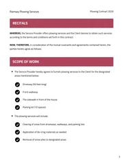 Plowing Contract Template - page 2