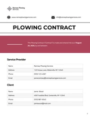 Plowing Contract Template - Page 1