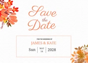 Floral Frame Save The Date Postcards - page 1