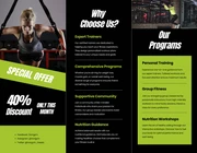 Green and Black Fitness Trifold Brochure - page 2