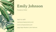 Yellow And Green Modern Tropical Pattern Freelance Writer Business Card - page 2