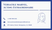 Blue And Beige Professional Actor Business Card - Page 2