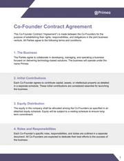 Co-Founder Contract Template - page 1