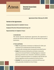 Dental Associate Contract Template - page 1