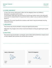 Green and Gray Minimalist Investor Contract - Page 3