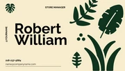 Cream and Green Nature Vector Leaf Business Card - Page 2