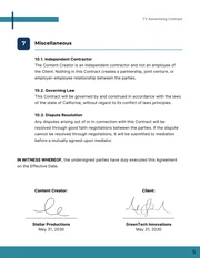 TV Advertising Contract Template - page 5