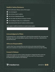 Tattoo Consent Form Template - Page 2
