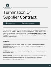 Termination Of Supplier Contract Template - صفحة 1